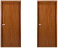 2 Kits Porta de Madeira Lisa 215x74cm com Batente de Mdf Ultra 10cm Melamínica Mogno