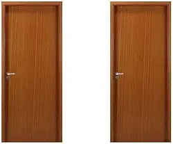 2 Kits Porta de Madeira Lisa 215x74cm com Batente de Mdf Ultra 10cm Melamínica Mogno