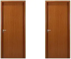 2 Kits Porta de Madeira Lisa 215x74cm com Batente de Mdf Ultra 10cm Melamínica Mogno