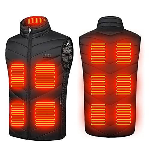 CISSIYOG Gilet Chauffant Homme Femme Veste Chauffante Électrique, Gilet Chauffant Électrique USB avec 11 Zones de Chauffé 3 Températures Réglables Gilet Chaud Lavable pour Hiver Moto Randonnée (XXXL) Cover