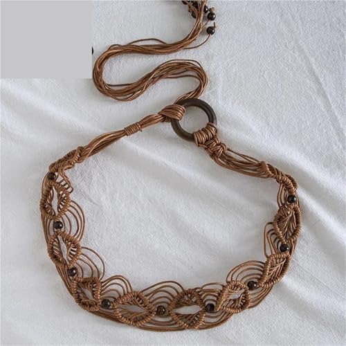 Wax Rope Woven Knot Ethnic Style Handmade Bead Women's Belt Casual Holiday Style Exquisite Belt4