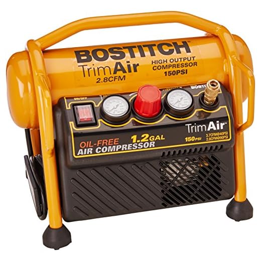 BOSTITCH Air Compressor for Trim, Oil-Free, High-Output, 1.2 Gallon, 120 PSI (CAP1512-OF)
