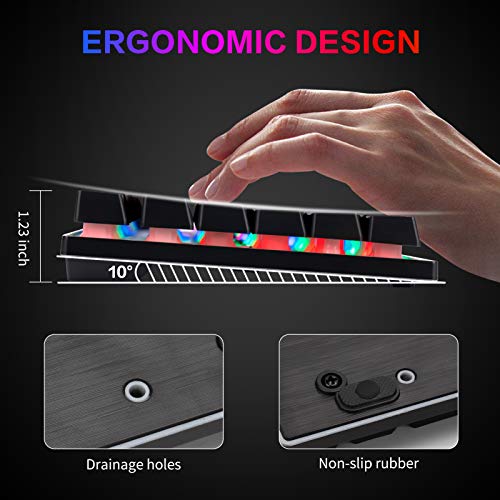 CHONCHOW Gaming Keyboard Mouse and Gaming Headset and Mouse Pad Combo, Rainbow LED Backlit USB Wired, All in 1 PC Gamer Bundle for PC, Tablet, Mobile Phones