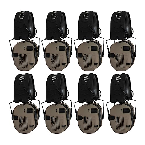 Walkers Razor Slim Ultra Low Profile Compact Design Earmuffs (US Flag-FDE, 8-Pack) (8 Items)