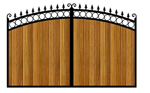 Heavy Duty Driveway Gate - Wooden Infill (2700 x 1800, Black)