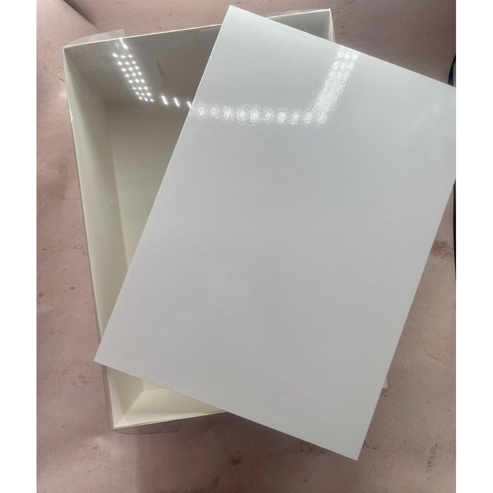 Cake N Bake White Cake N Cake Clear Lid Cupcake Boxes (5 X Oblong Sheet Cake Boxes - 14X10")