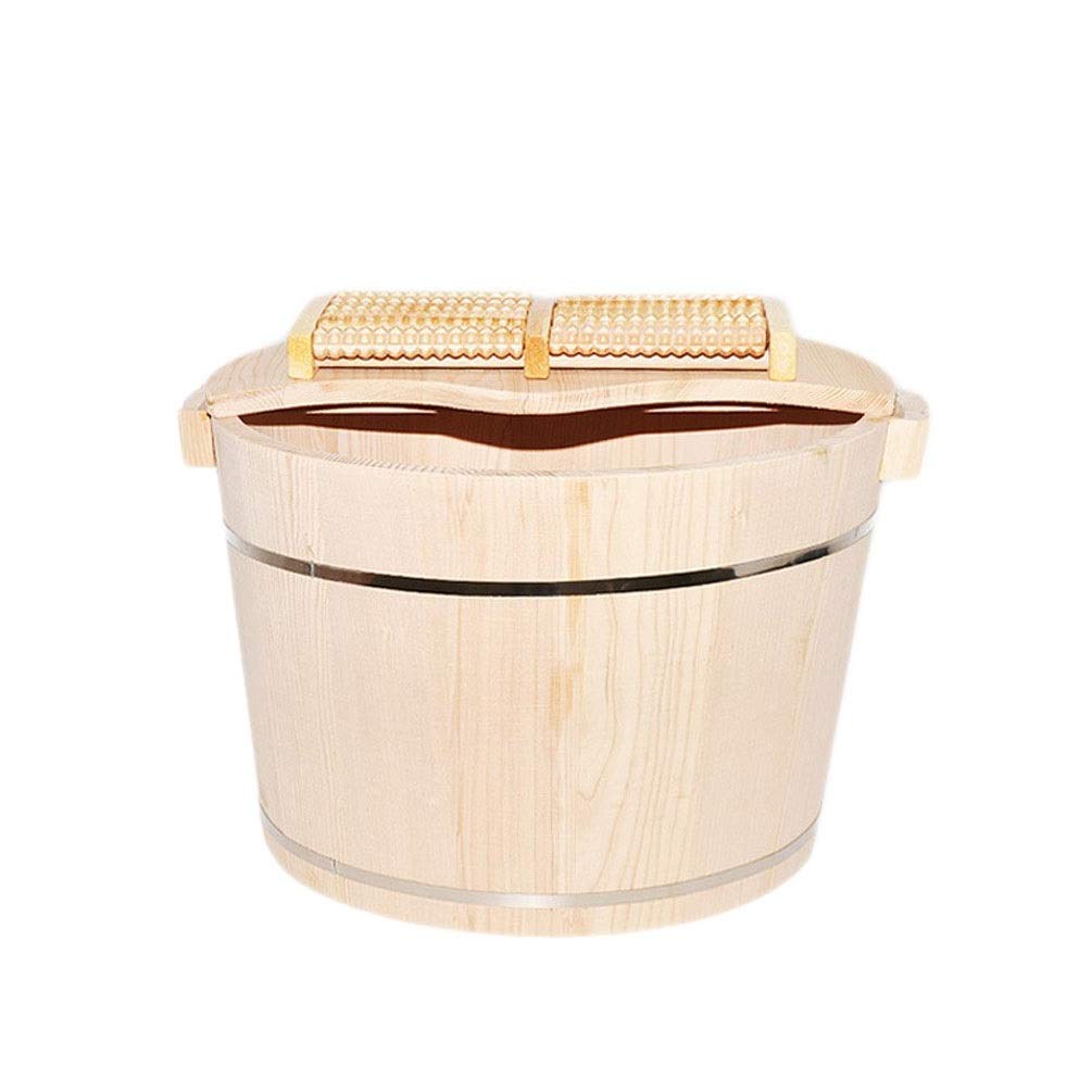 Seau en bois de sapin naturel pour le trempage des pieds avec massage, bain de pieds pour bain de pieds Lucky Star