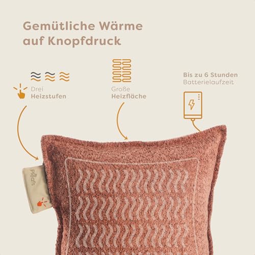 Pleafs® Heizkissen - Boho - Kabellos - Elektrisch Aufladbar (Spicy Mix, 45x45cm)