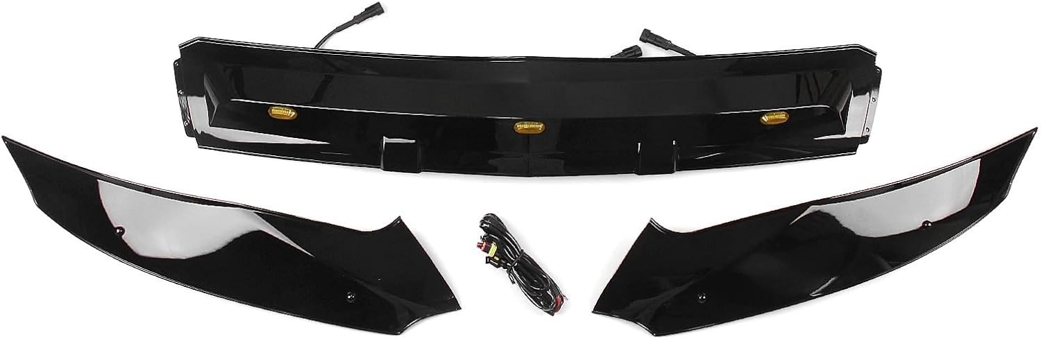 Compatible With Mercedes Benz Sprinter W907 W910 2019-2025 Front Hood Deflector Guard Bug Shield Protector Upper Bumper Trim Cover(With Light)