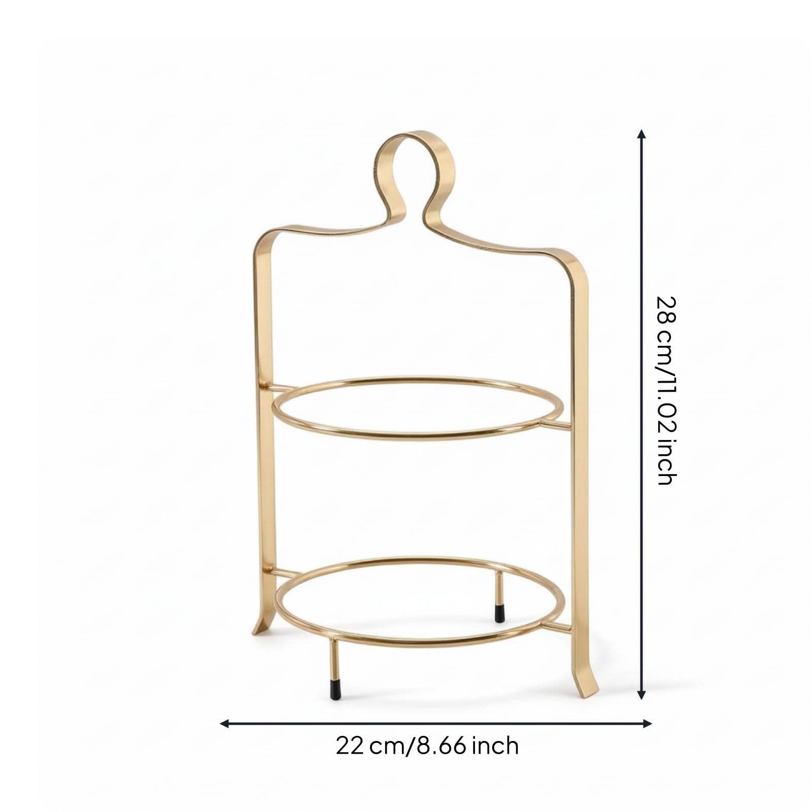 MagiDeal Support Présentation pour Gâteaux en , Or , Support À 2 Niveaux En Acier Inoxydable Doré