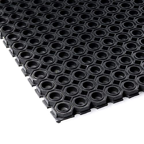 Vivol Gummi Ringmatte 100x150 cm Schwarz - Schwerlast - Fußmatte für außen im Garten oder an der Hintertür Cover