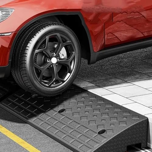 Rampa portátil de caucho para bordillos - Rampa para vehículos, camiones, motocicletas y sillas de ruedas con altura de elevación de 13 cm miniatura 2