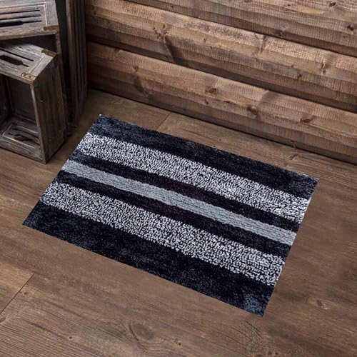 Image of Door Mats for Home | Door Mats for Home Entrance | Door Mat for Bathroom| Soft & Super Absorbent Mats for Shower | Washable, Non-Slip & Quick-Drying Mats (Pack of 2) (Blue)
