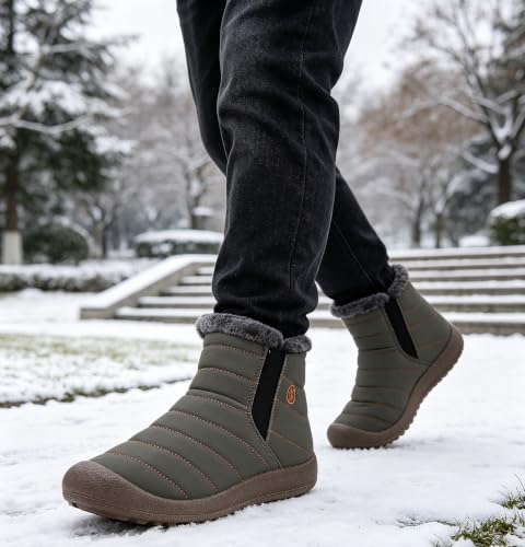 Image of Eagsouni Womens Mens Snow Boots Winter Slip On Shoes