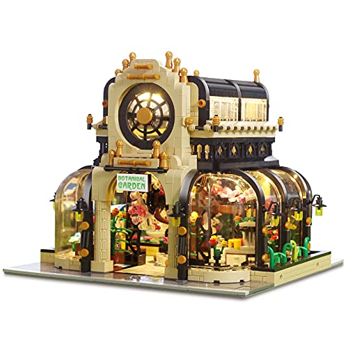 Gartenhaus Bausteine Bausets mit Beleuchtungs, Konstruktionsspielzeug für Erwachsene (2147 Stücke) Cover