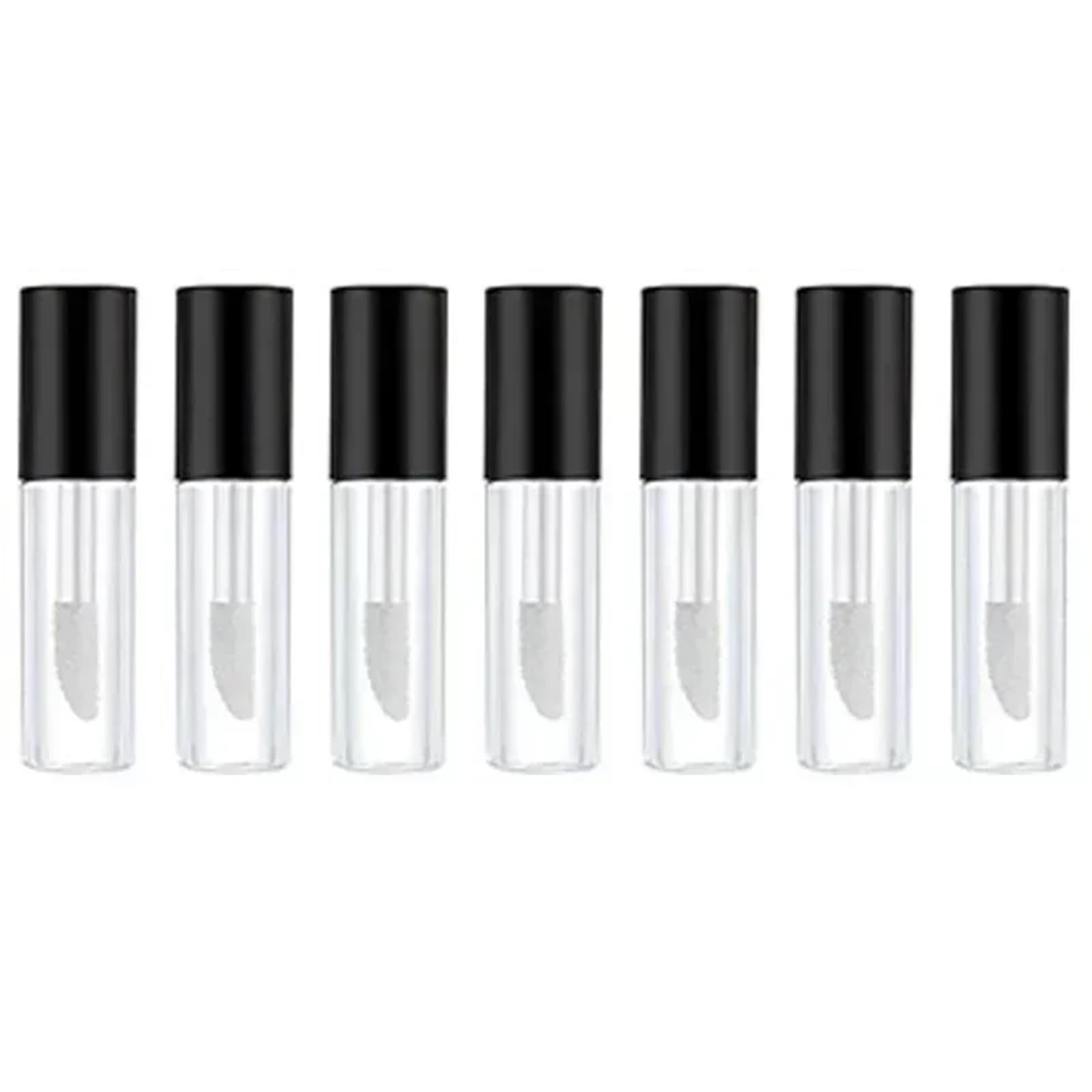 GIUPLOKID Empty Lip Balm Container, Empty Clear Lipstick Tubes 50 Pcs 2ml Multicolor Refillable(50pcsxblack)