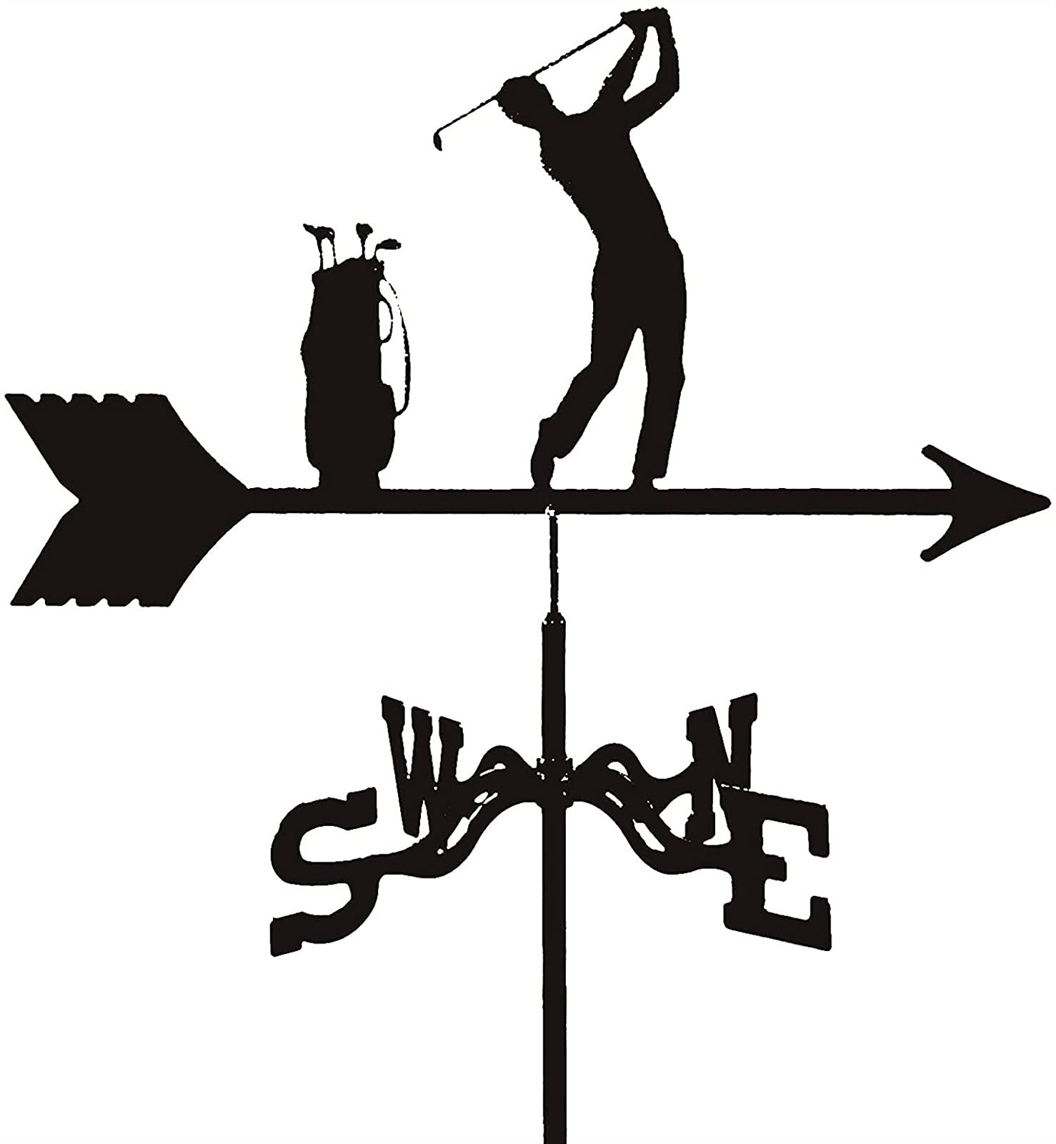 Golf Metal Weathervane,Sports Weather Vane with Roof Mount Roof Garden Decorations for Outdoor Farm Yard Garden Gazebo (Color : 4S)