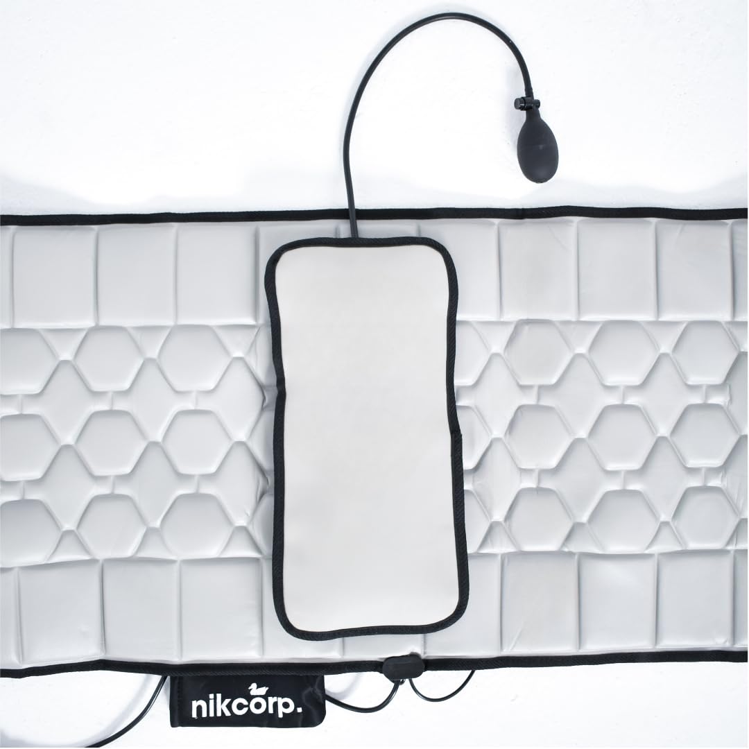 Tappetino massaggiante per tutto il corpo con funzione riscaldante – Massaggiatore dorsale in similpelle, massaggio plantare con telecomando per divano, poltrona, Bianco, 170x50 cm