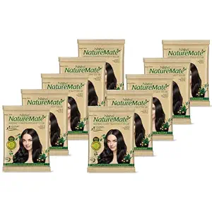 Nisha Nature Mate Henna Based Hair Color Powder Without Ammonia Natural Hair Colour for Women & Men 10gm Pack of 10 (Original Black)