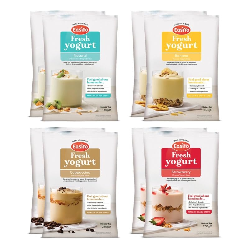 EasiYo-Paket, 8 Beutel | Jeder Beutel ergibt 1 kg Joghurt
