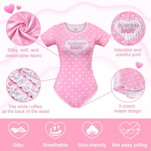 Littleforbig Silky Romper Onesie Pajamas Bodysuit - Blushing Baby Ruffle Butt Onesie4