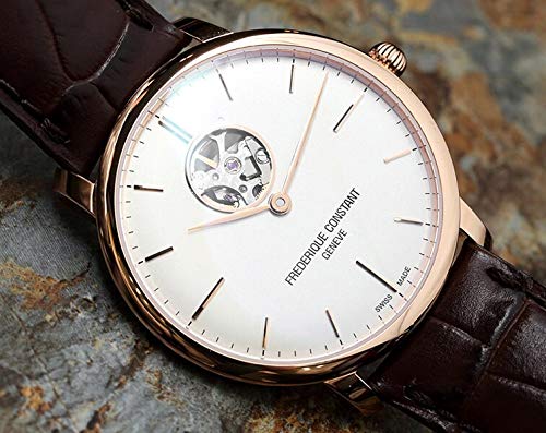 Frederique Constant Men's FC-312V4S4 Slim Line Analog Display Swiss Automatic Brown Watch3