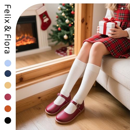 Felix & Flora Toddler Little Girl Mary Jane Dress Shoes - Ballet Flats for Easter Flower Girl Party School Shoes.3