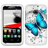 Alcatel OneTouch Evolve Blue Butterfly Firm Case