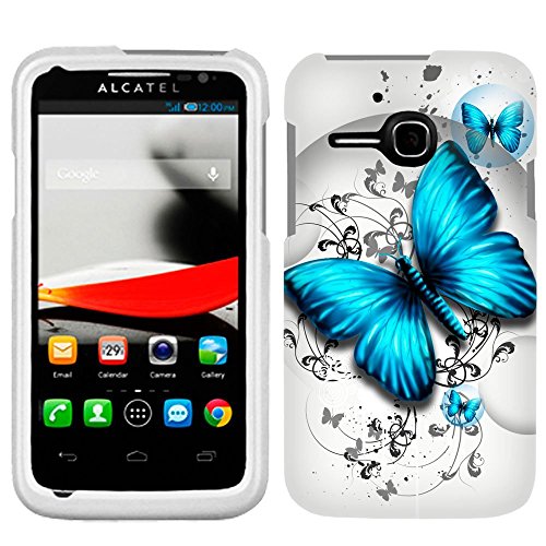 Alcatel OneTouch Evolve Blue Butterfly Phone Case Cover