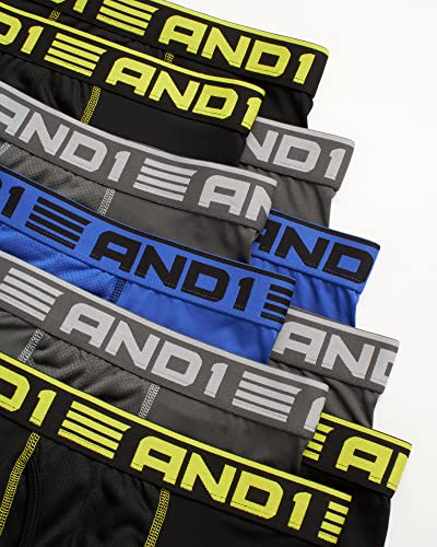 AND1 Mens Boxer Briefs - 10 Pack Stretch Performance Mens Underwear Boxers with Functional Fly Pouch (Sizes: S-3XL)3