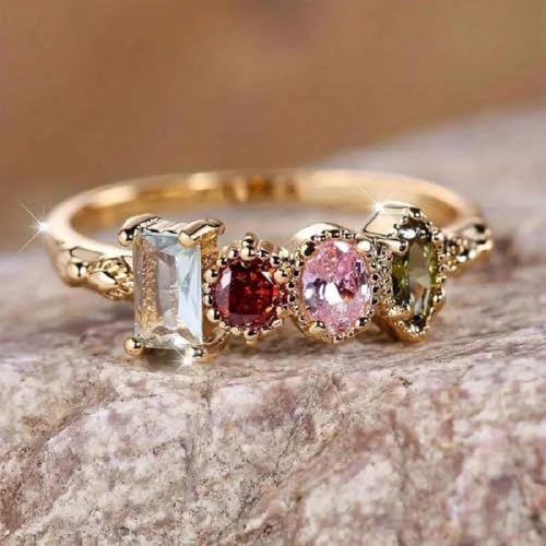 Personalized Grandma Mom Family Ring - Vintage Milgrain Birthstone Promise Anniversary Jewelry Gift for Her2