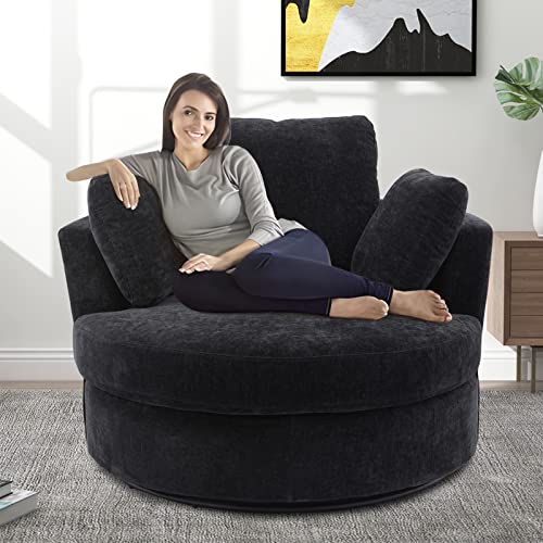 Sillón Plegable Negro Redondo Giratorio miniatura 2