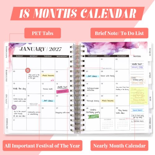 Image of Planner 2026-2027, 18 Months Academic Daily Weekly Monthly Calendar Planner