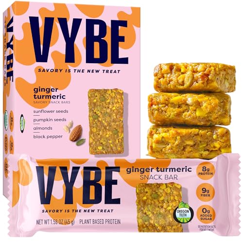 Vybe Snacks Barra de Nutrición Sabores Túrmerico Jengibre miniatura 1