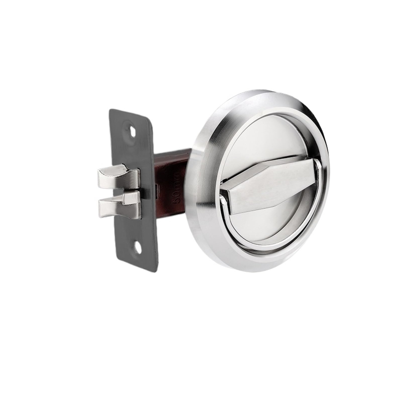 Yxinaer Silvery-S Round Recessed Door Lock Stainless Steel Pull Ring Invisible Lock