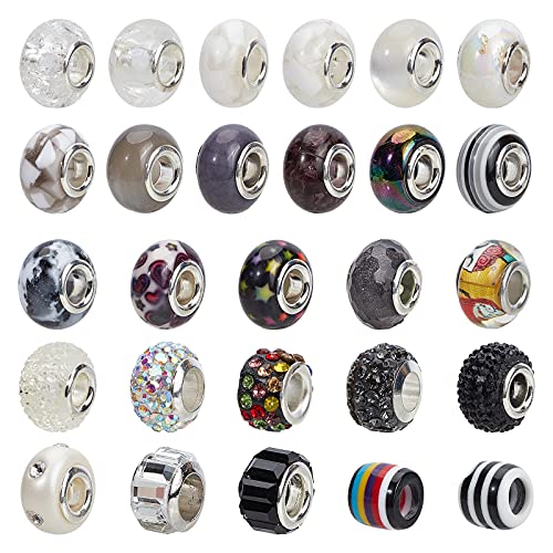 nbeads 54pcs Mixed Style and Colours European Beads