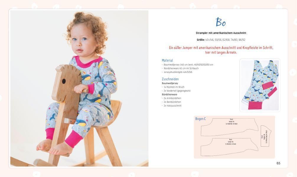 Mit Jersey nähen – Bodys und Strampler für Babys nähen: Niedliche Jersey-Outfits in Größe 44-92. Nähanleitung mit Schnittmuster.