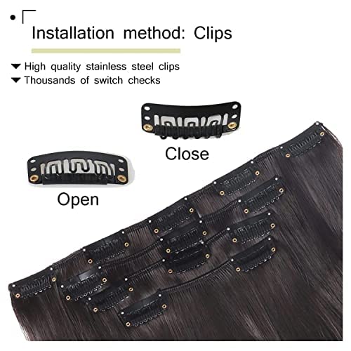 Image of Chaam Women's Full Head 18 Inch Cotton Lace Hair Extension Wig - Synthetic Natural Wavy Brown Hair Pieces with 5 Clip Wig Cheap Fluffy & Not Tangled (110 Gram)