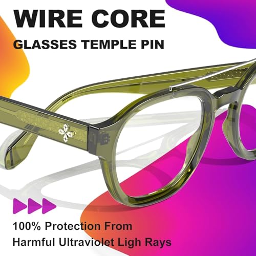 Image of VISOONE Fashion Round Blue Light Blocking Glasses for Women Man SANFORD