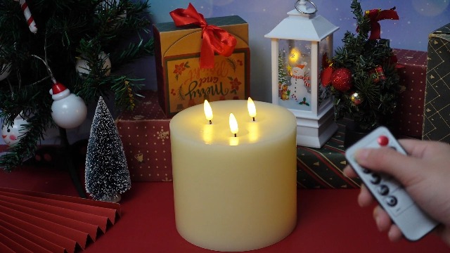 Image of Retisee 1 Pack Ivory Extra Large Flameless Candles 6 inchx6 inch Remote Control