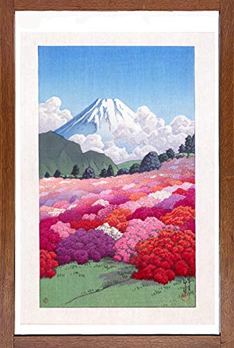 版画新時代百景 コレクションボックス Amazon.co.jp: 川瀬巴水 版画 つつじ庭より富士を見る 十年夏 40