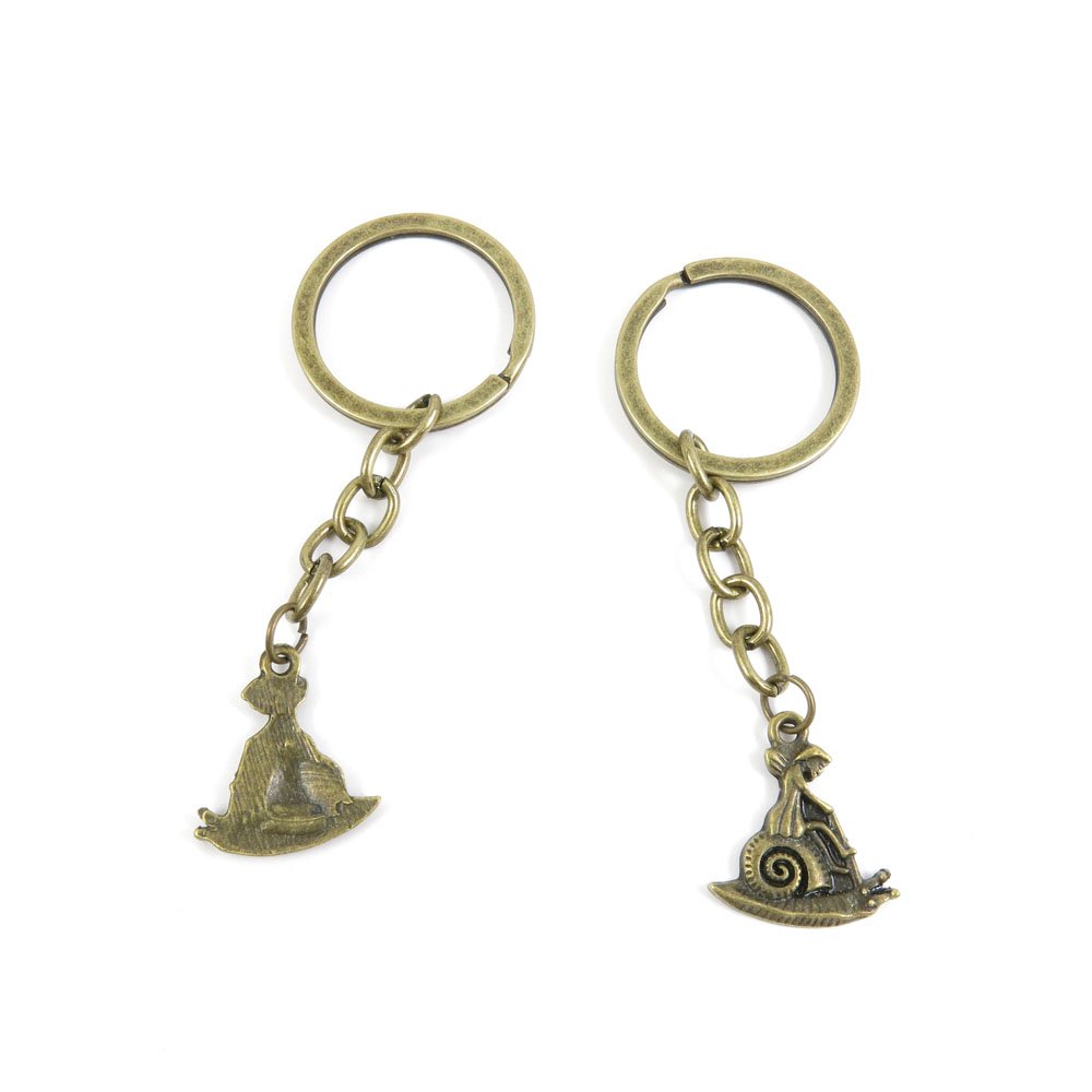 Antique Bronze Keychain Key Chain Tags Keyring Ring Jewelry Making Charms Supplies KC0631 Snail Angel