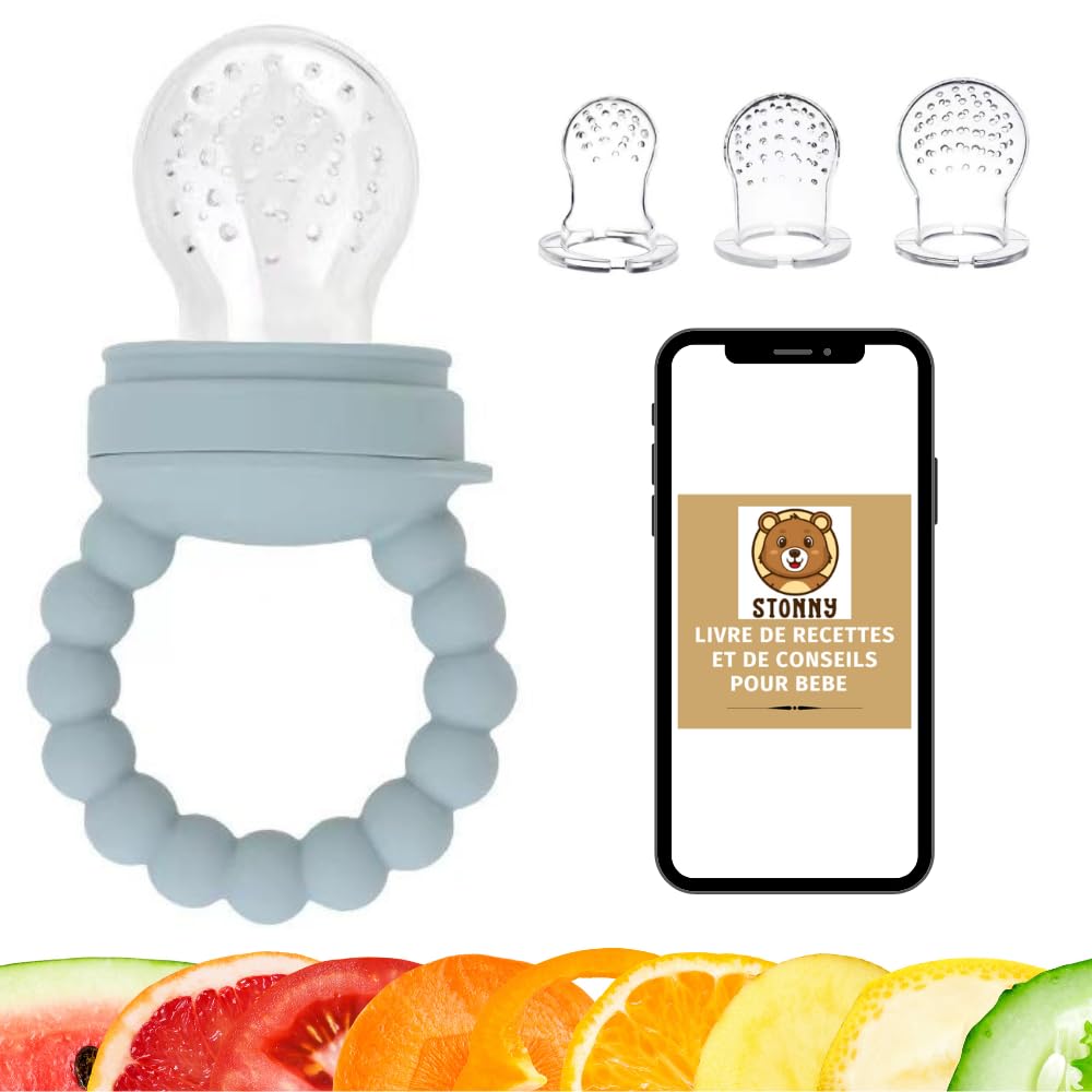 Tettarella Frutta IFancy Per Neonati - 3 Misure Silicone + Spazzolino, Rosa/Bianco - Foto 8