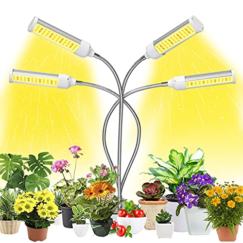 Plant Lights for Indoor Plants, 120W 240 LEDs Sunlike Full Spectrum LED Grow Lights with 3 Timing/ 4 Model/ 6 Dimmable, Grow Lamps for Seedling Hydroponics Succulent