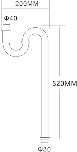 Miniatura 3 de Trampa de latón para fregadero de baño, fregadero de cocina, tubo de drenaje, tubo de drenaje S trampa cromada, WT04