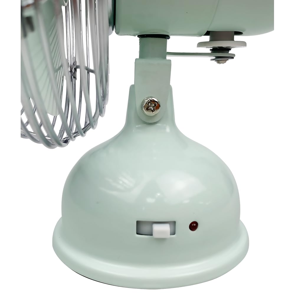 Good Housekeeping Ventilador de mesa de noche USB de 5 pulgadas totalmente metálico (92524) con oscilación (onda de brisa)