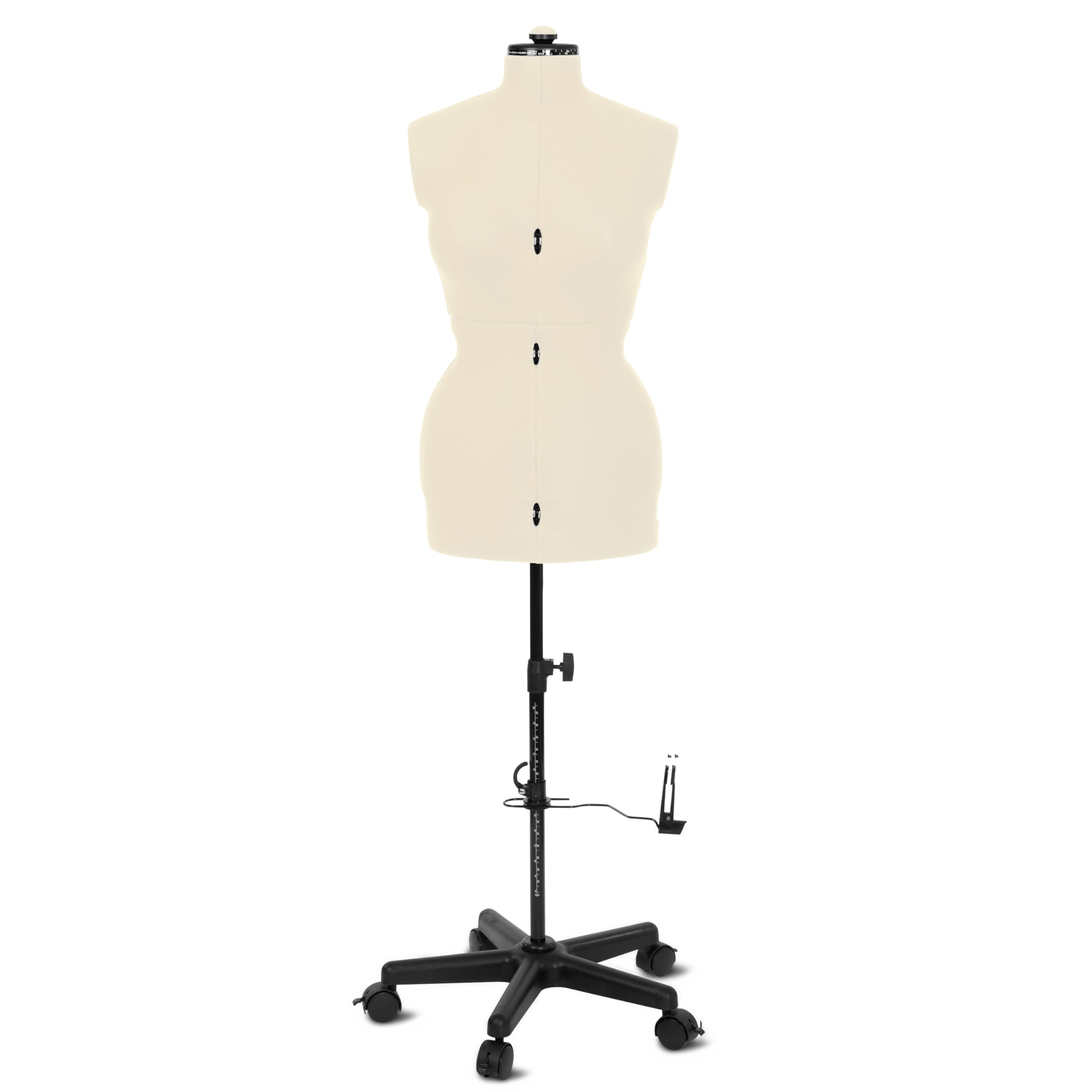 Schneiderpuppe Supa Fit Damen Gr. M (42-48) mit Rollen, weiblicher Torso, Büste, verstellbare Drehregler, individuelle Anpassung an Hals, Taille, Brust, Hüfte (beige, M)