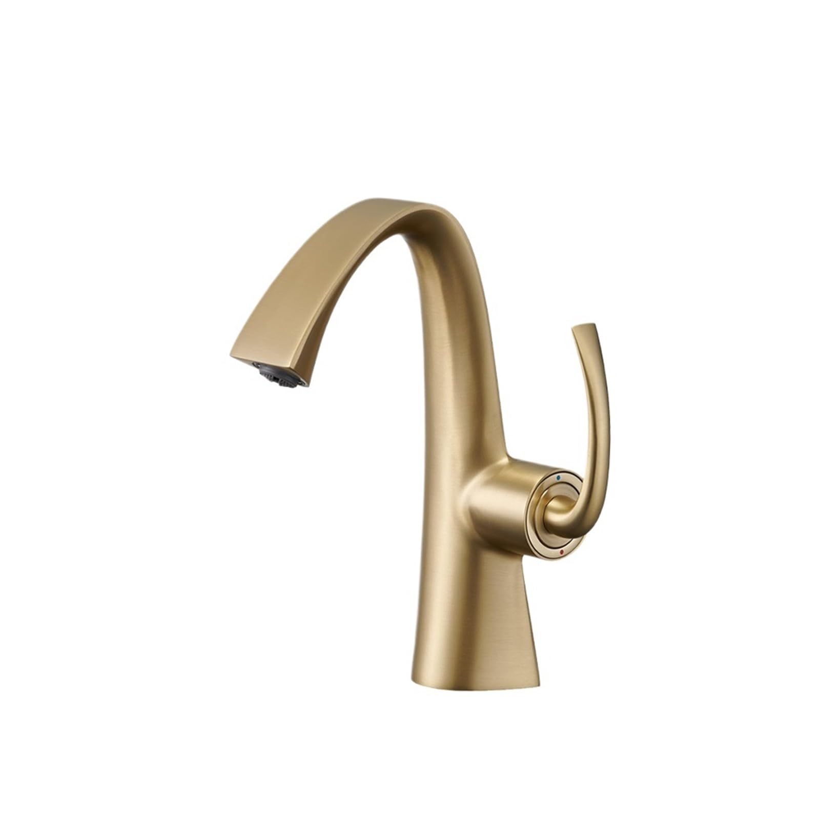 Bathroom Sink Faucet Single Lever Hole Hot and Cold Washbasin Vanity Crane Basin Faucets Brass Mixer Water Tap(Gold)