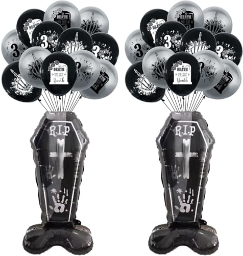 Generic 26 Pcs Black Rip to My 20s 30s Balloons Death to My 20s 30s Decoration Funeral-themed Balloons for Adults Turning 30 30th Birthday Party