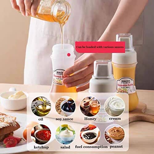 Image of Multipurpose Squeeze Bottle - 3Pcs Leak-Proof Plastic Sauce Dispenser with Flip Cap & Eay Flow Nozzle for Ketchup, Mayo & Honey, Reusable Sauce Bottle for Travel, School Kids & Office Adults